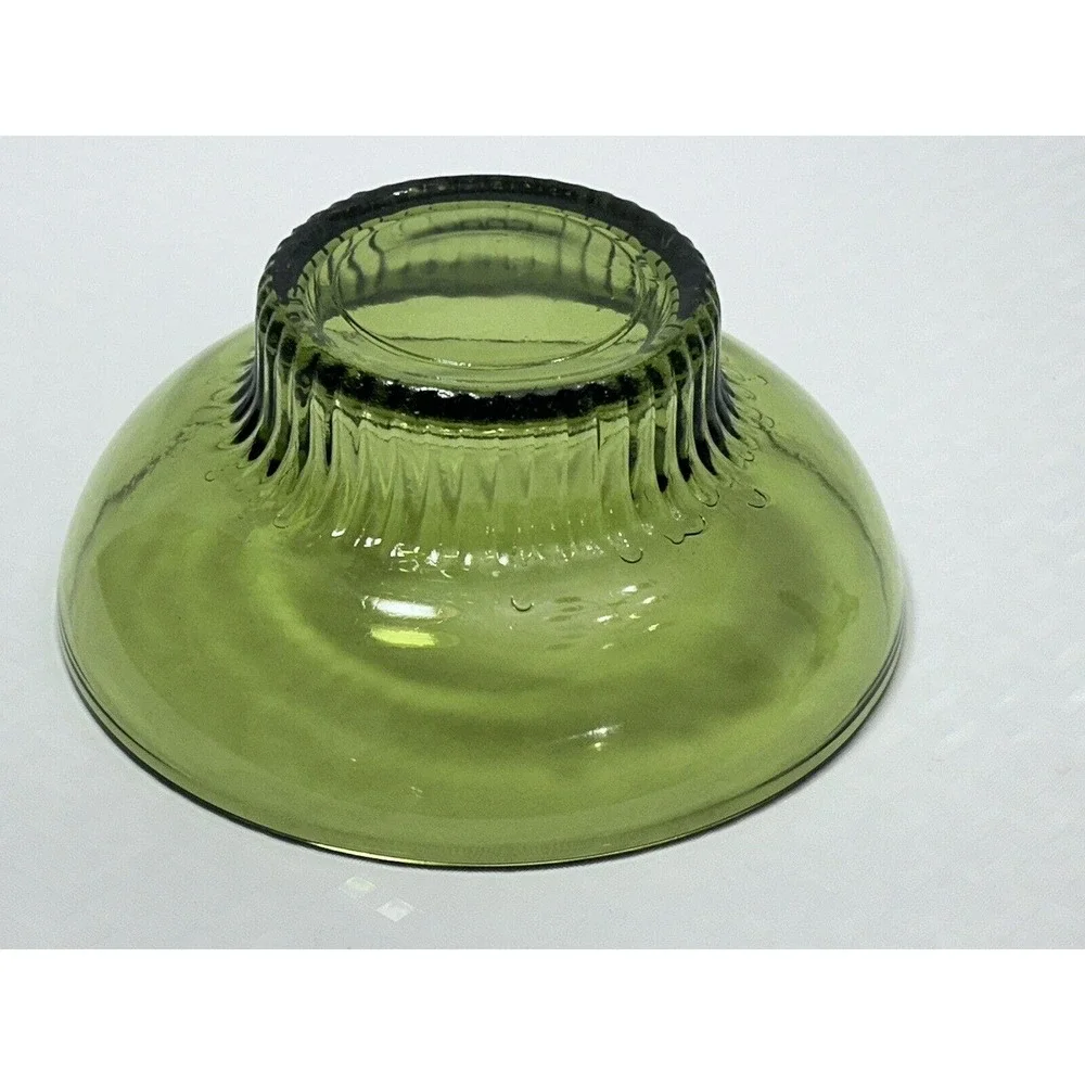 Vintage A.L. Randall Co.‎ 1960s Green Candy Bowl with Ribbed Collar Base